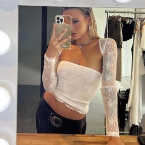 Ashwood Two Piece Lace Bolero Top White